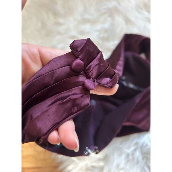 Pretty little thing burgundy corset wraparound sexy crop top size 0 - Picture 6 of 7